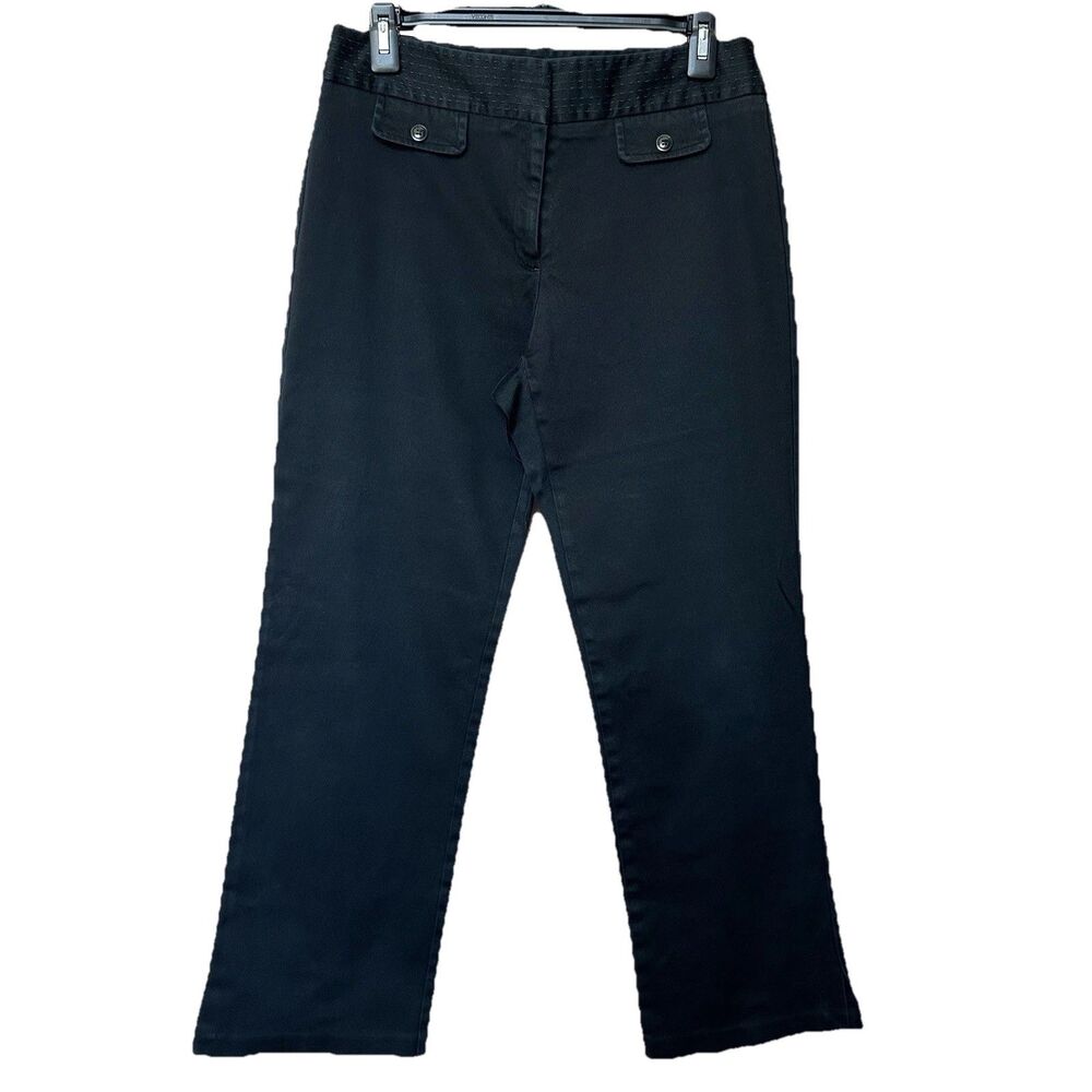 Oscar De La Renta Pants Women's 8 Midrise Cropped Straight Leg Black Career City